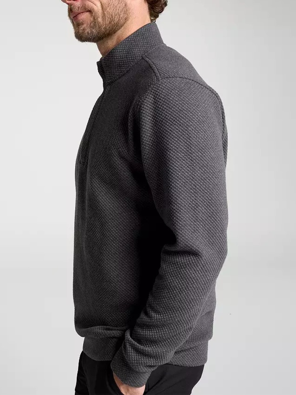 Walter Hagen Men's Clubhouse Textured 1/4 Zip Golf Pullover - Graphic Charcoal